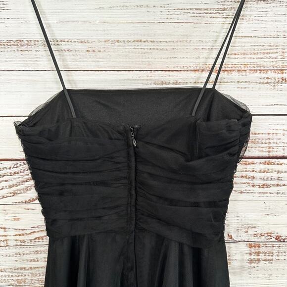 Eliza J Black Tulle and Sequin Spaghetti Strap Dress, EUC, Size 2, MSRP $179 - Picture 8 of 11